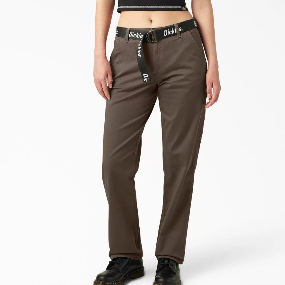 Dickies Women Relaxed Fit Carpenter Pant in Mushroom